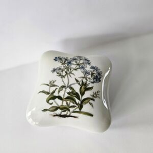 Vtg Takahashi Botanica San Fransisco Trinket Box - Porcelain Floral